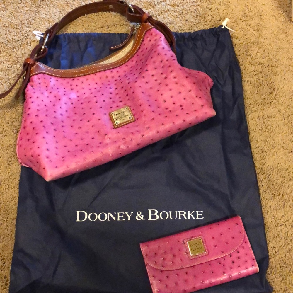 Dooney & Bourke ostrich print shoulder bag